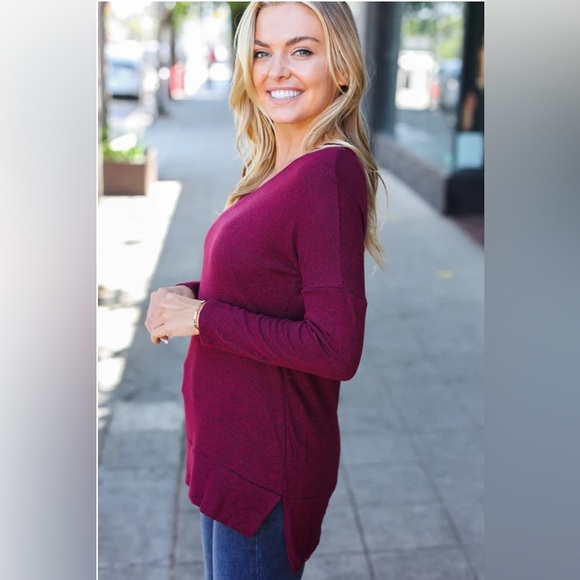 NWT BEESON RIVER BURGUNDY HACCI TOP - Picture 2 of 4